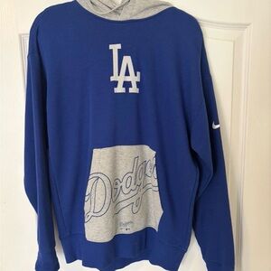 Nike Blue and Gray LA Dodgers Hoodie